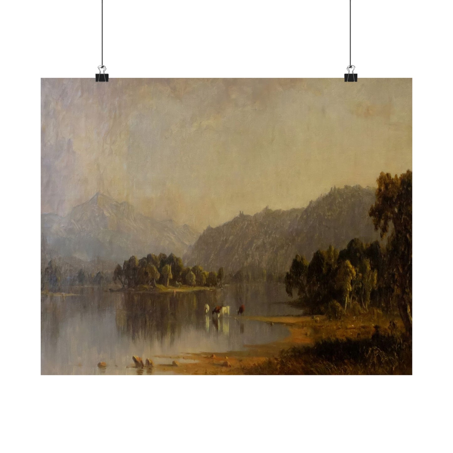 Gifford, Sanford Robinson - Mount Washington from the Saco  (1858) - Satin Posters