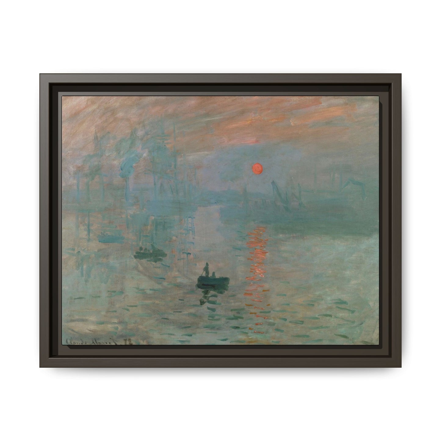 Monet, Claude - Impression, Sunrise (1872) - Matte Canvas, Framed