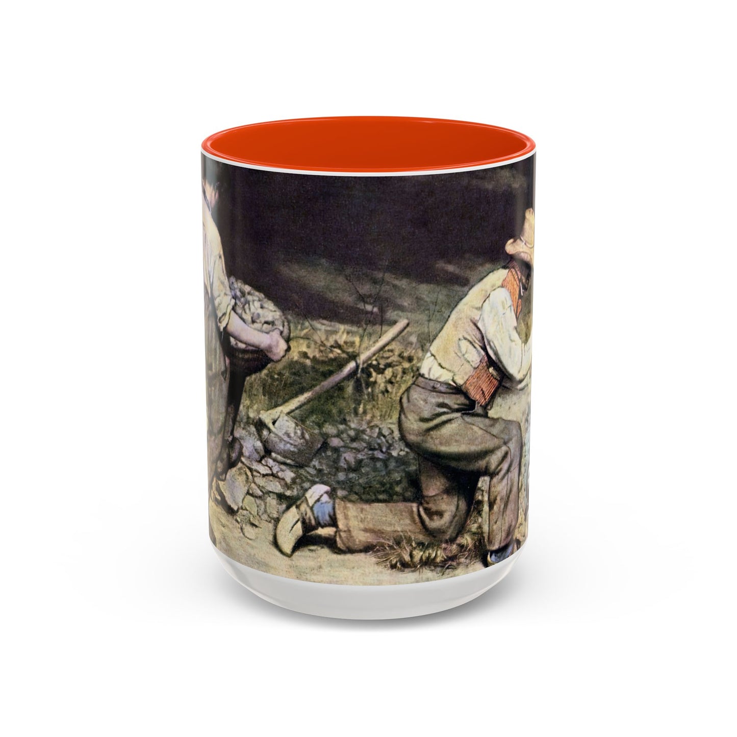 Courbet, Gustave - The Stone Breakers (1850) - Colorful Accent Mugs