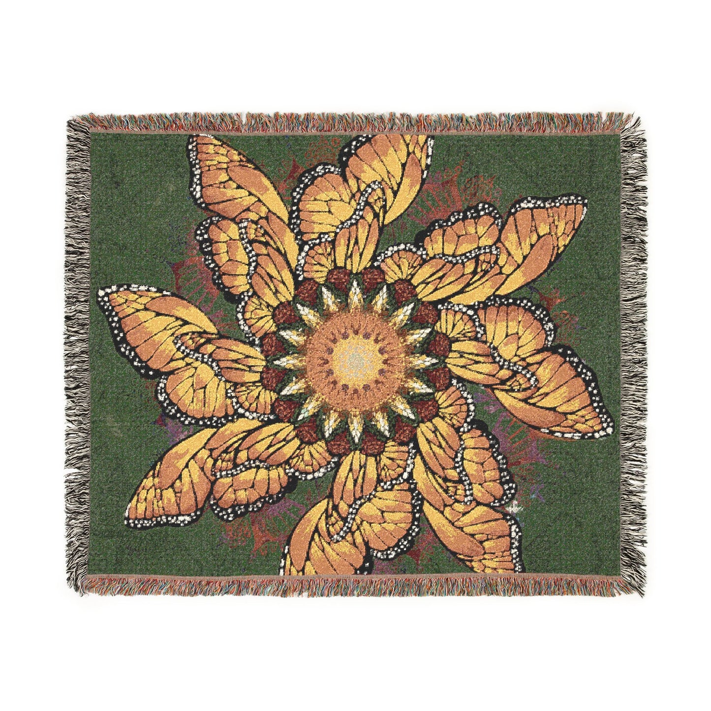 Pacio, Adam - Monarch Butterfly Mandala - Woven Blanket