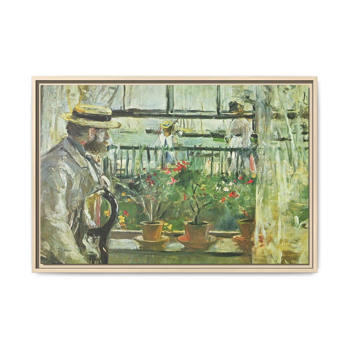 Morisot, Berthe - Eugene Manet on the Isle of Wight (1875) - Matte Canvas, Framed