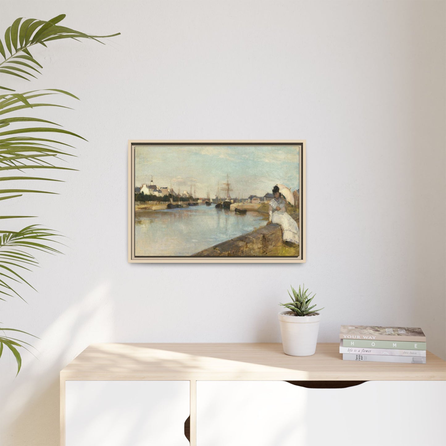Morisot, Berthe - The Harbor at Lorient (1869) - Matte Canvas, Framed