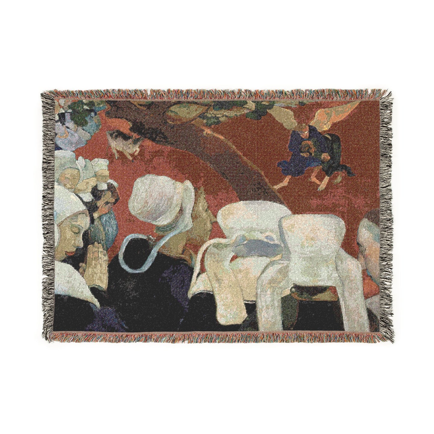 Gauguin, Paul - Vision of the Sermon (Jacob Wrestling with the Angel) (1888) - Woven Blanket