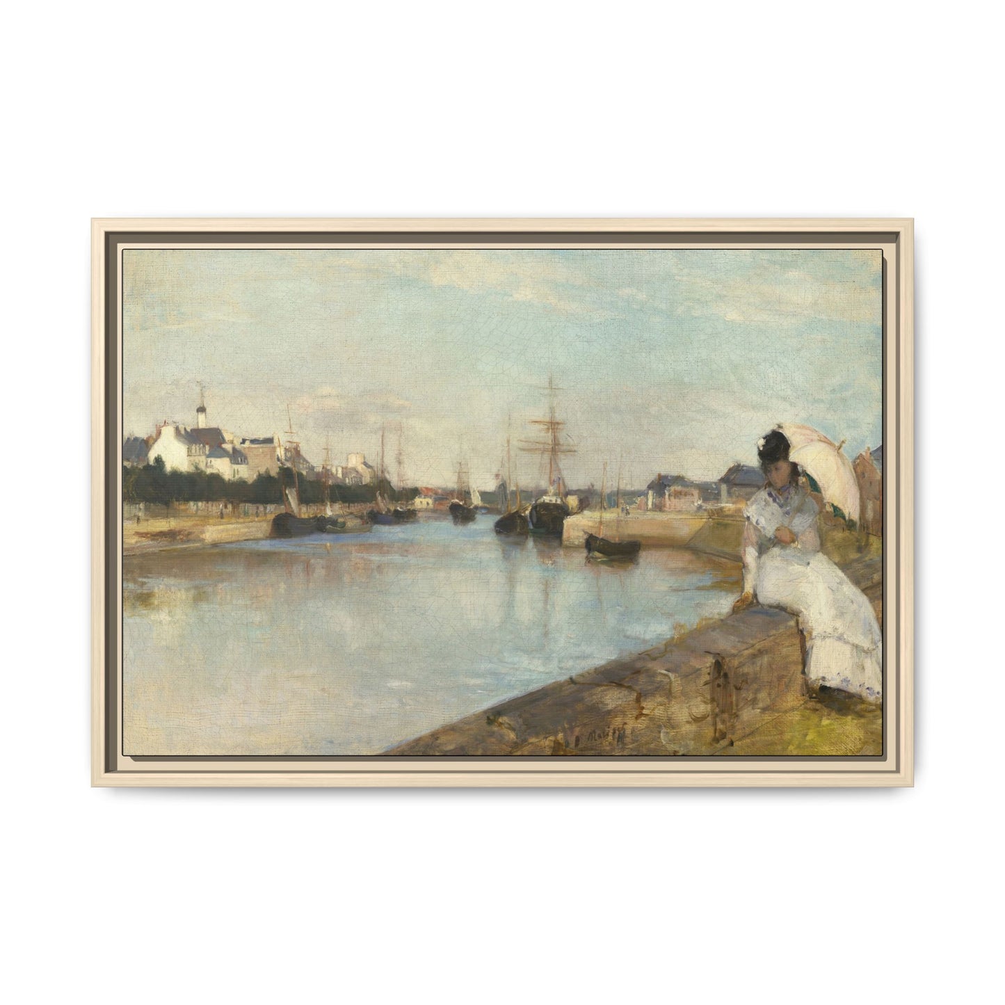 Morisot, Berthe - The Harbor at Lorient (1869) - Matte Canvas, Framed
