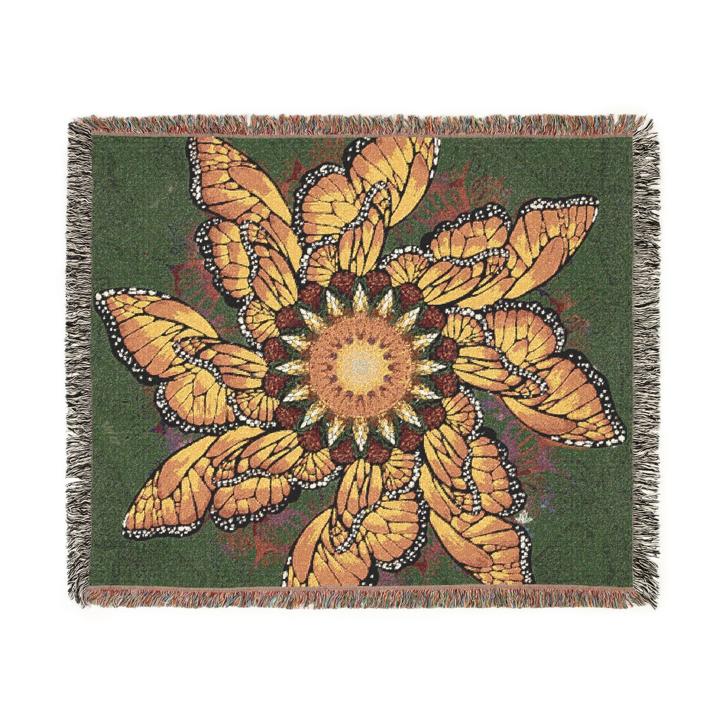 Pacio, Adam - Monarch Butterfly Mandala - Woven Blanket