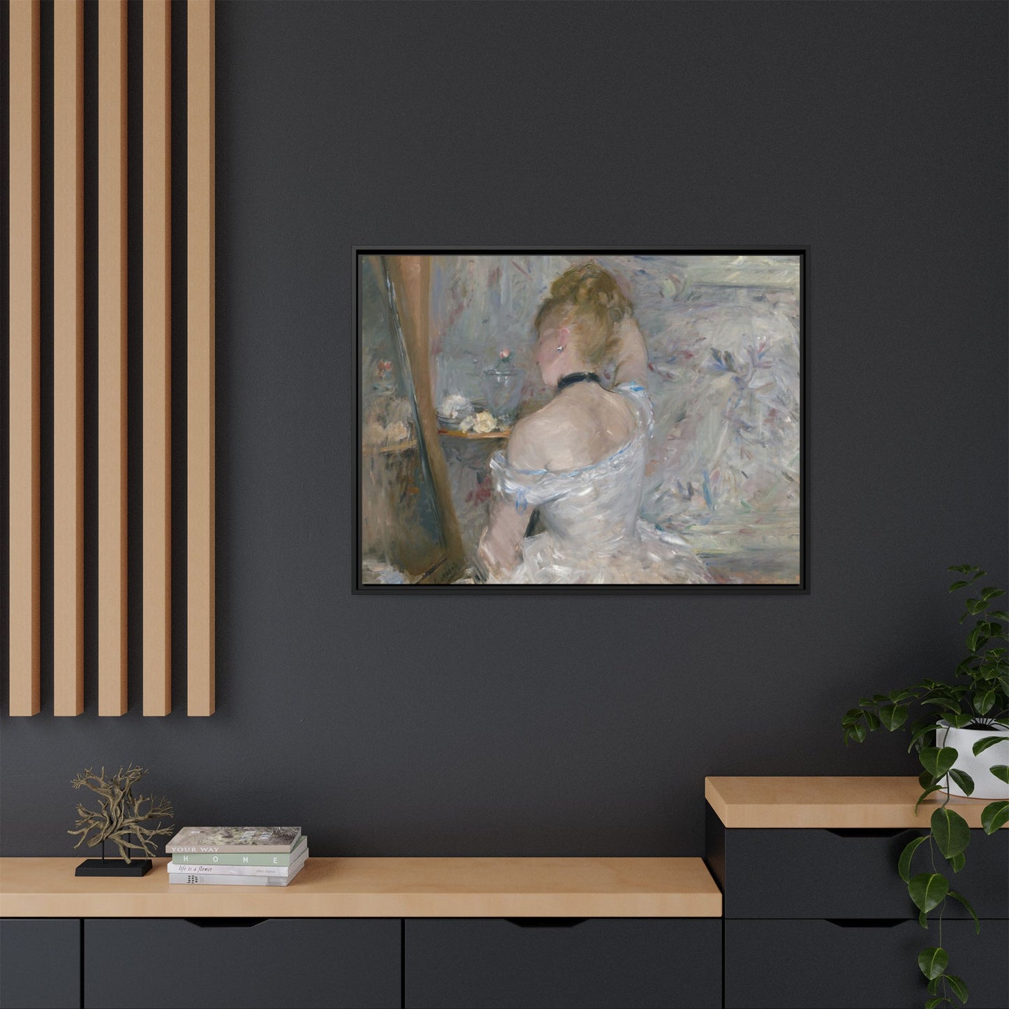 Morisot, Berthe - Woman at Her Toilette (1880) - Matte Canvas, Framed