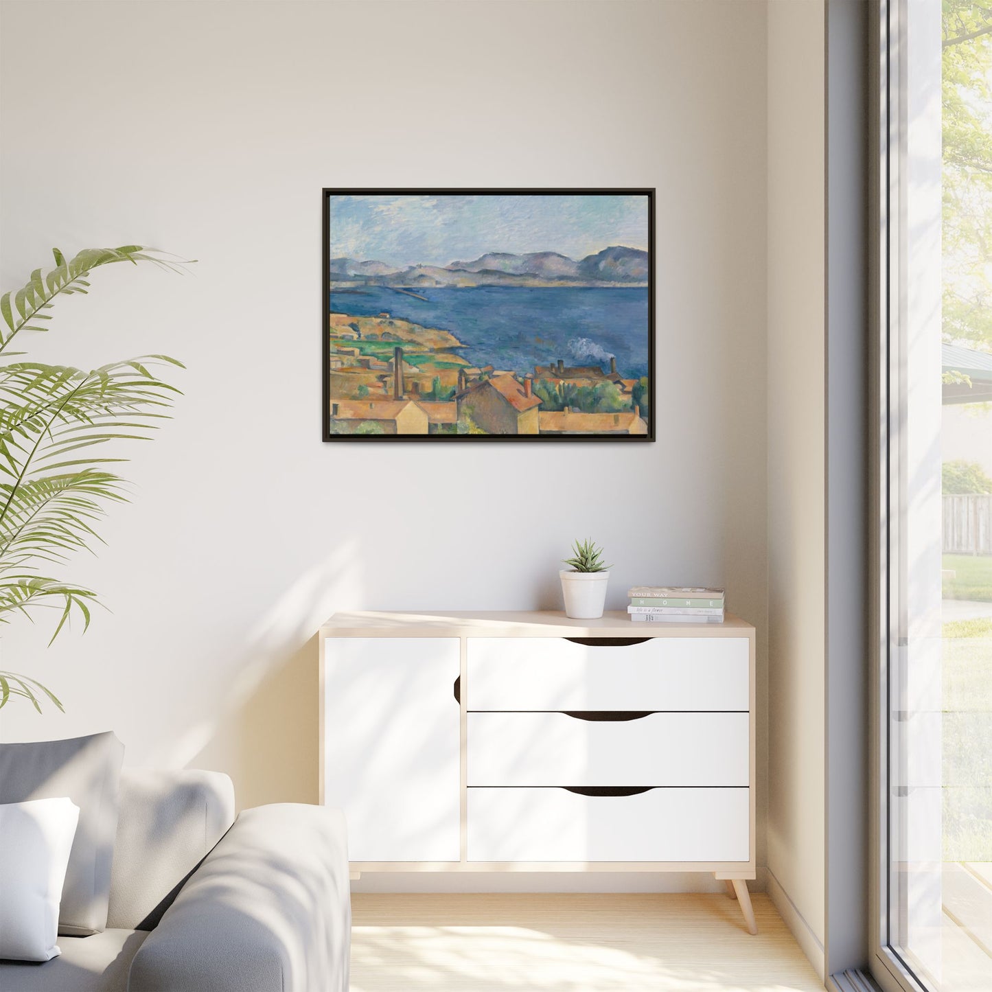 Cézanne, Paul - The Bay of Marseille, Seen from L'Estaque (1885) - Matte Canvas, Framed