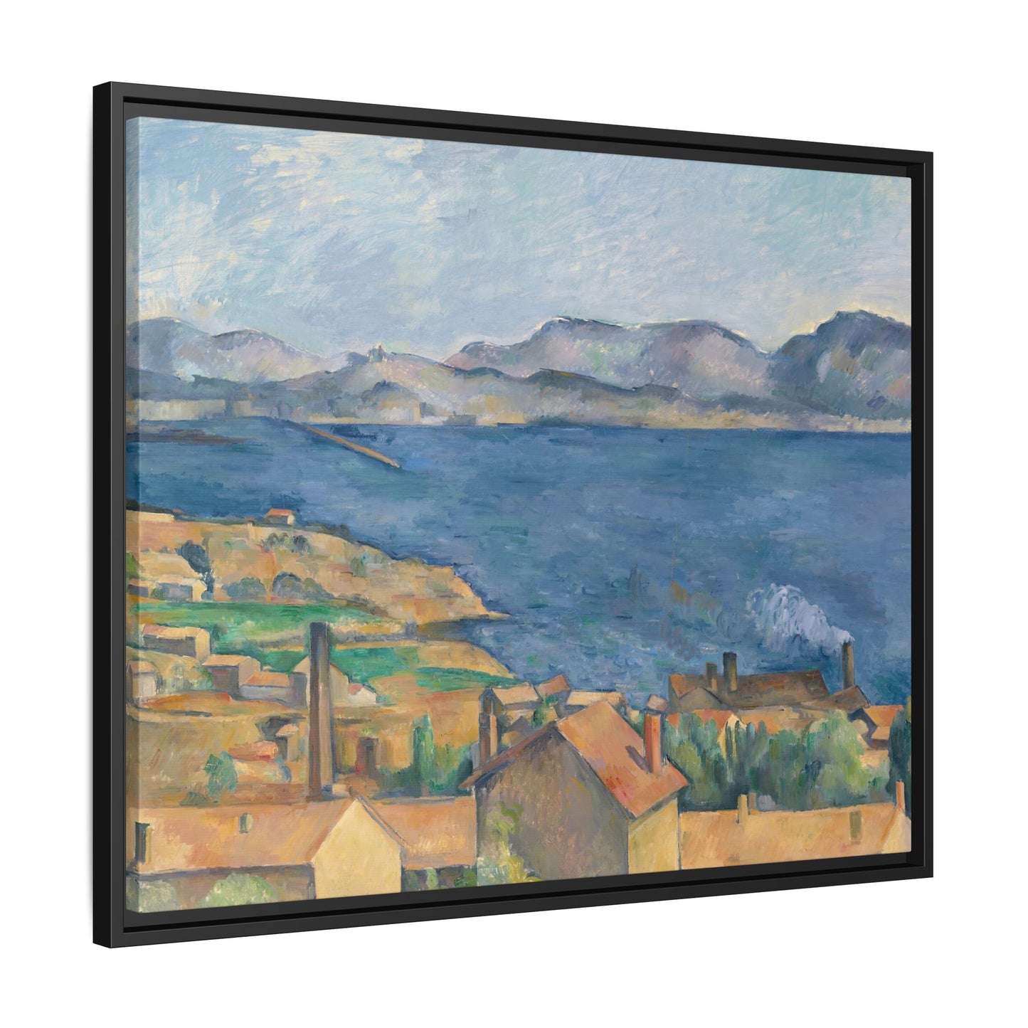 Cézanne, Paul - The Bay of Marseille, Seen from L'Estaque (1885) - Matte Canvas, Framed