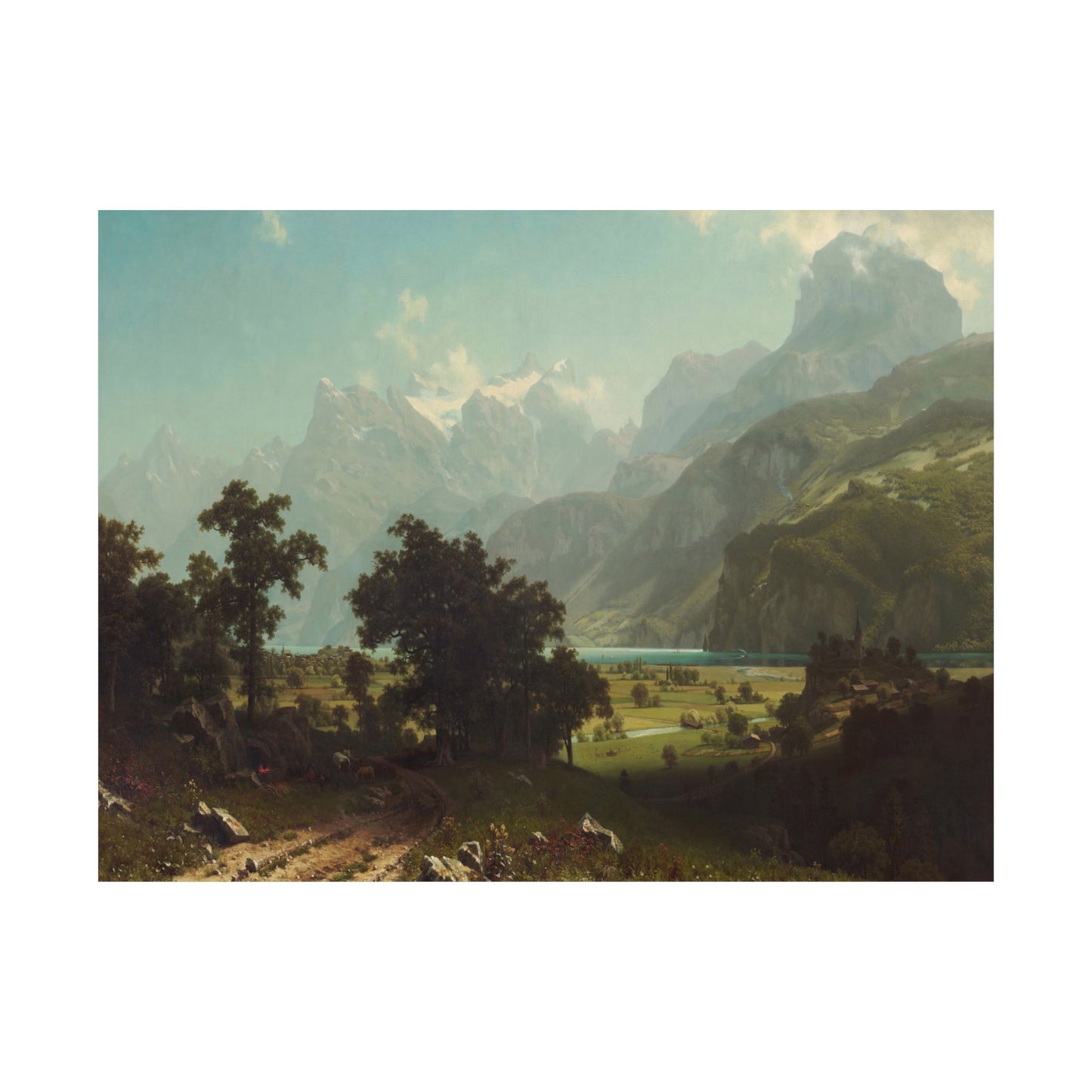 Bierstadt, Albert - Lake Lucerne (1858) - Satin Posters