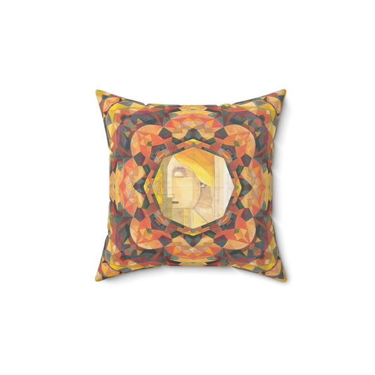 Filiger, Charles - Woman’s Head with Closed Eyes (1893) - Suede Square Pillow