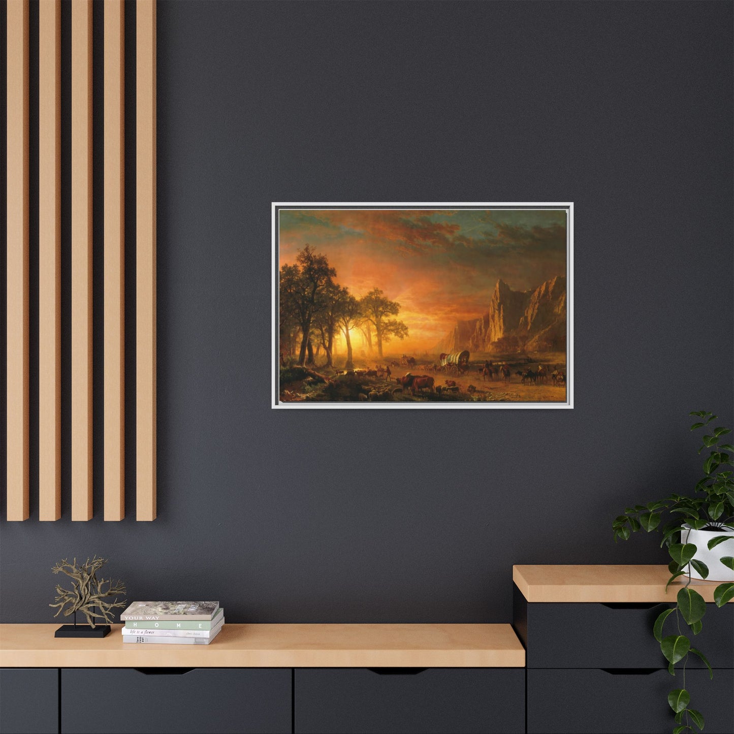 Bierstadt, Albert - Emigrants Crossing the Plains (1867) - Matte Canvas, Framed