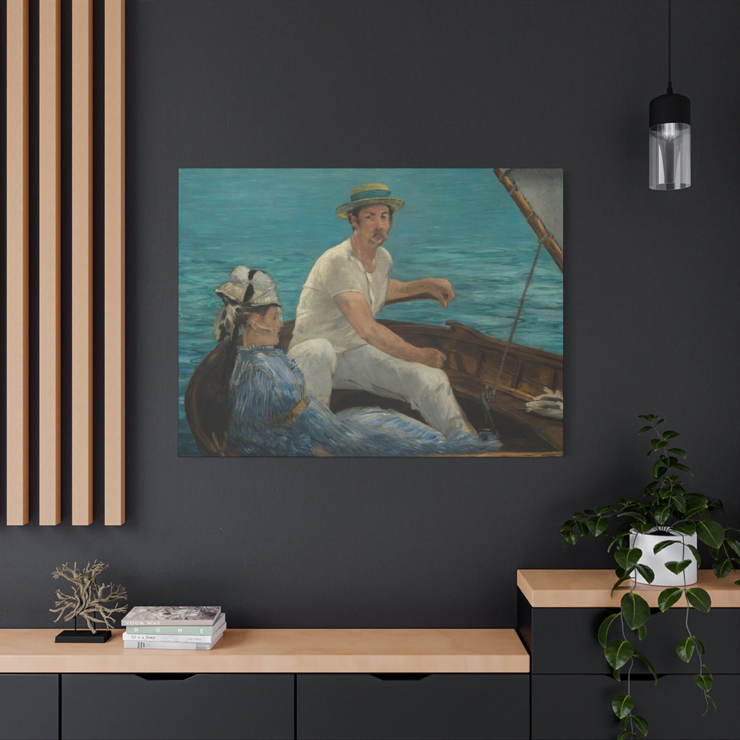 Manet, Édouard - Boating (1874) - Canvas Block, unframed