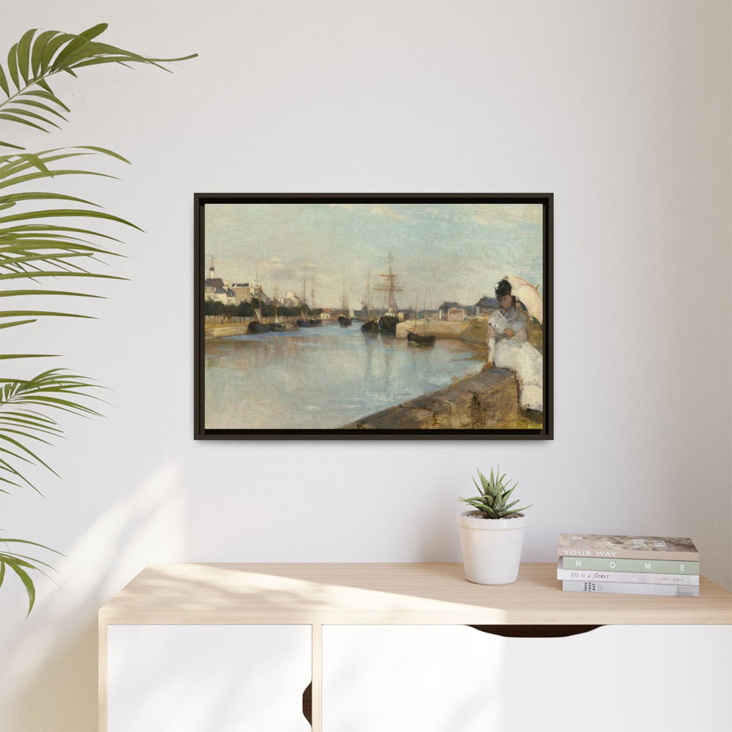 Morisot, Berthe - The Harbor at Lorient (1869) - Matte Canvas, Framed