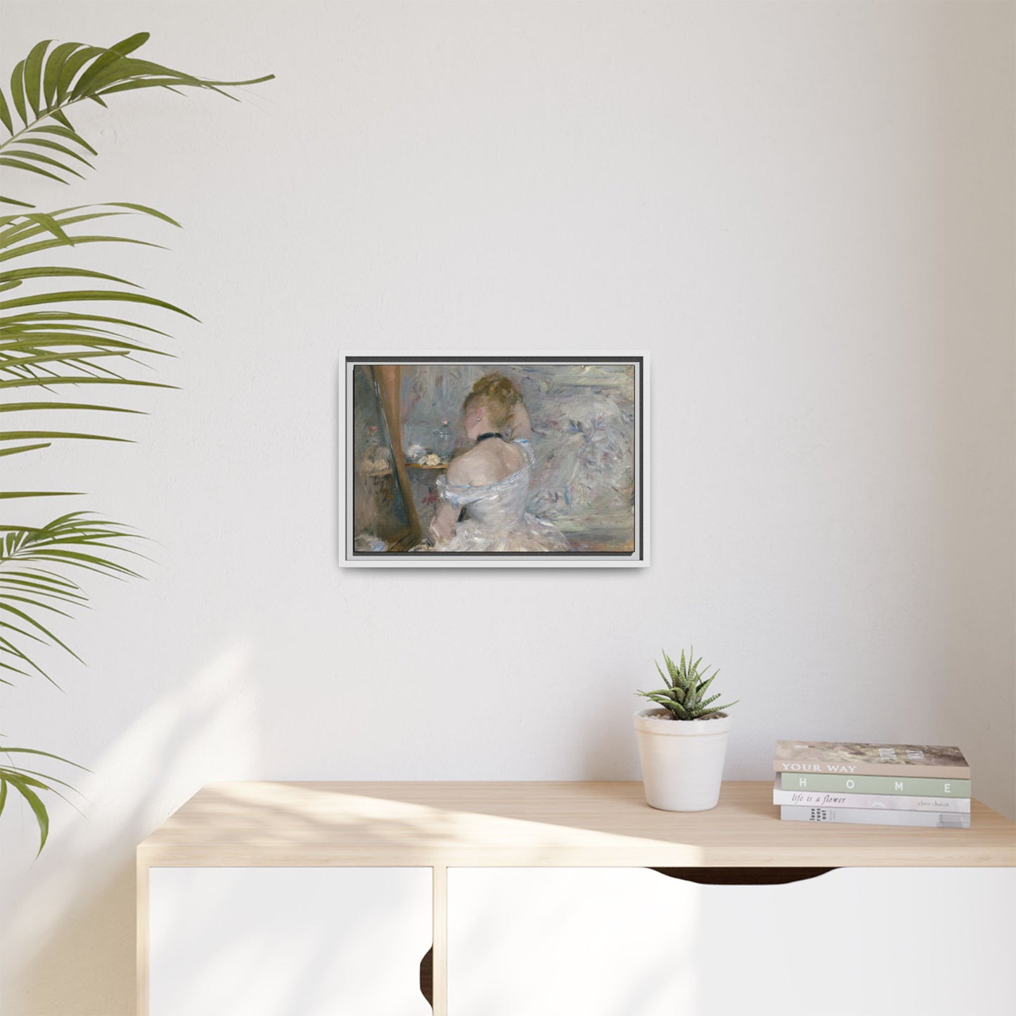 Morisot, Berthe - Woman at Her Toilette (1880) - Matte Canvas, Framed