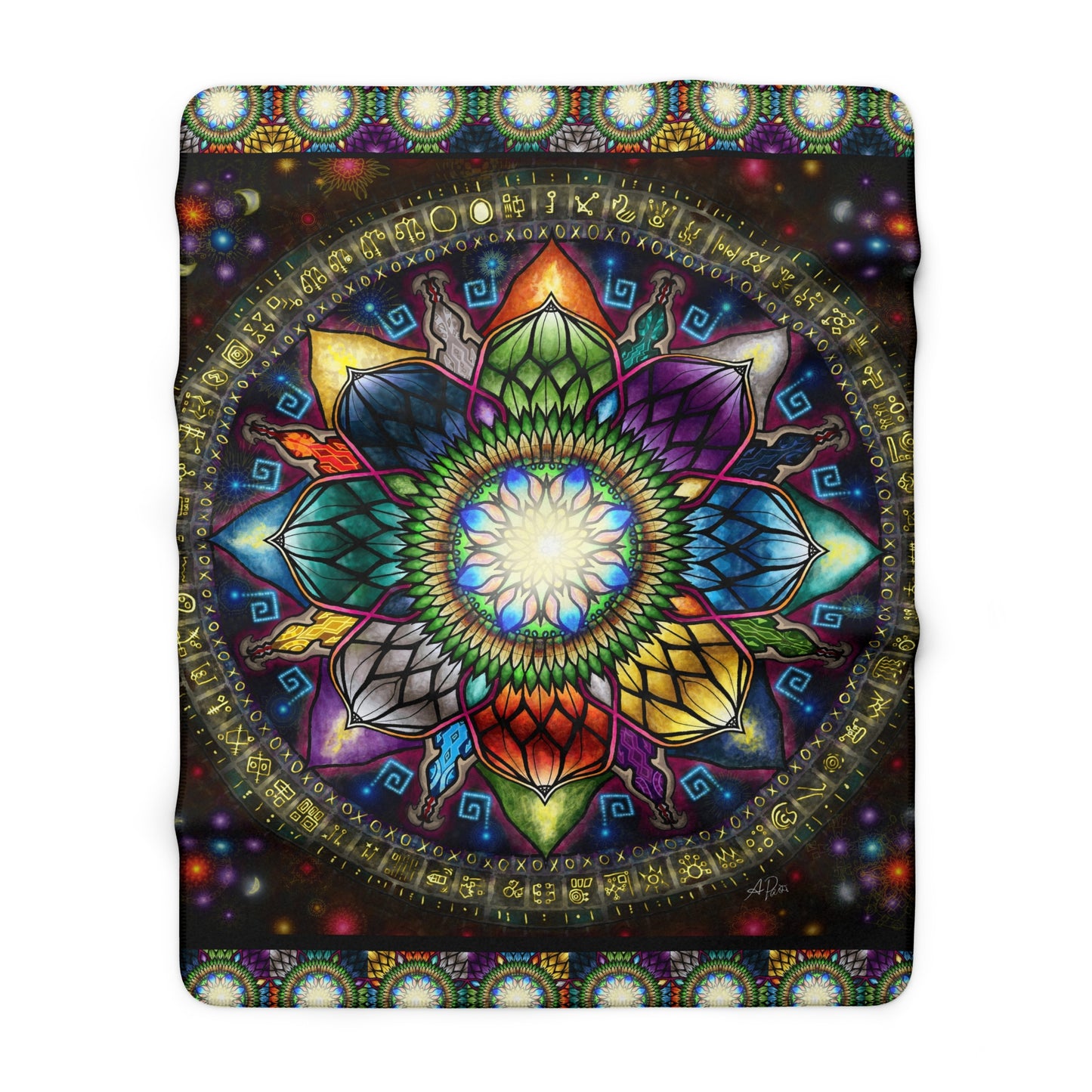 Pacio, Adam - Mystic Jewel Mandala - Sherpa Fleece Blanket