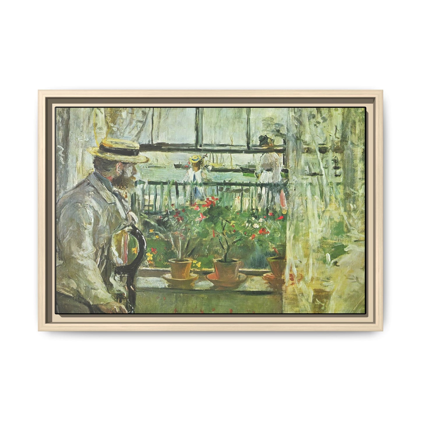 Morisot, Berthe - Eugene Manet on the Isle of Wight (1875) - Matte Canvas, Framed