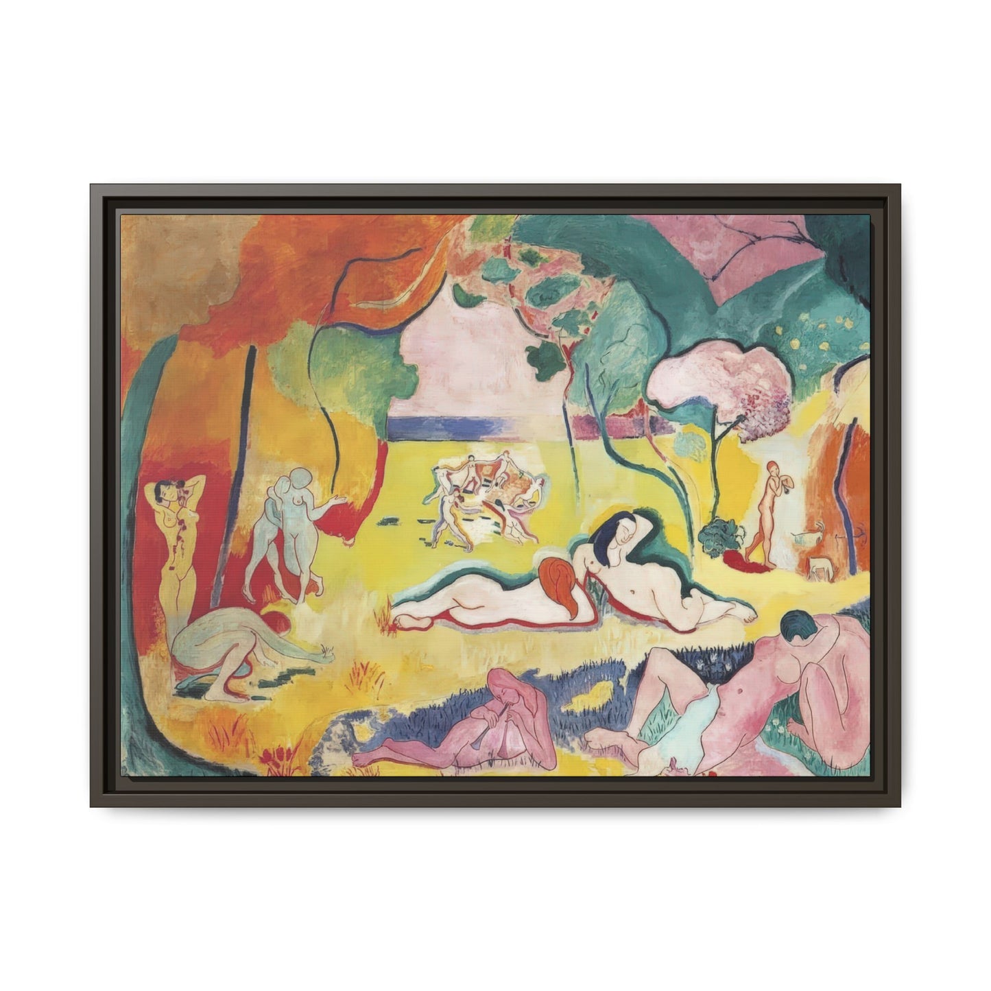 Matisse, Henri - The Joy of Life (1905) - Matte Canvas, Framed