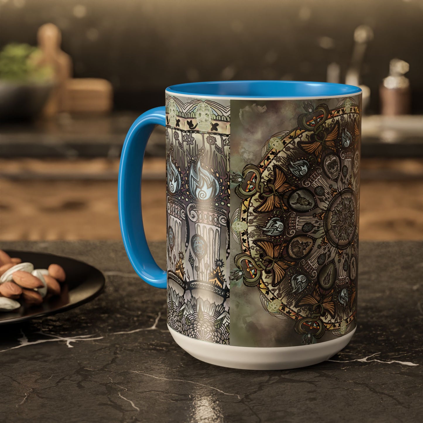 Pacio, Adam - Memento Mori Mandala - Colorful Accent Mugs