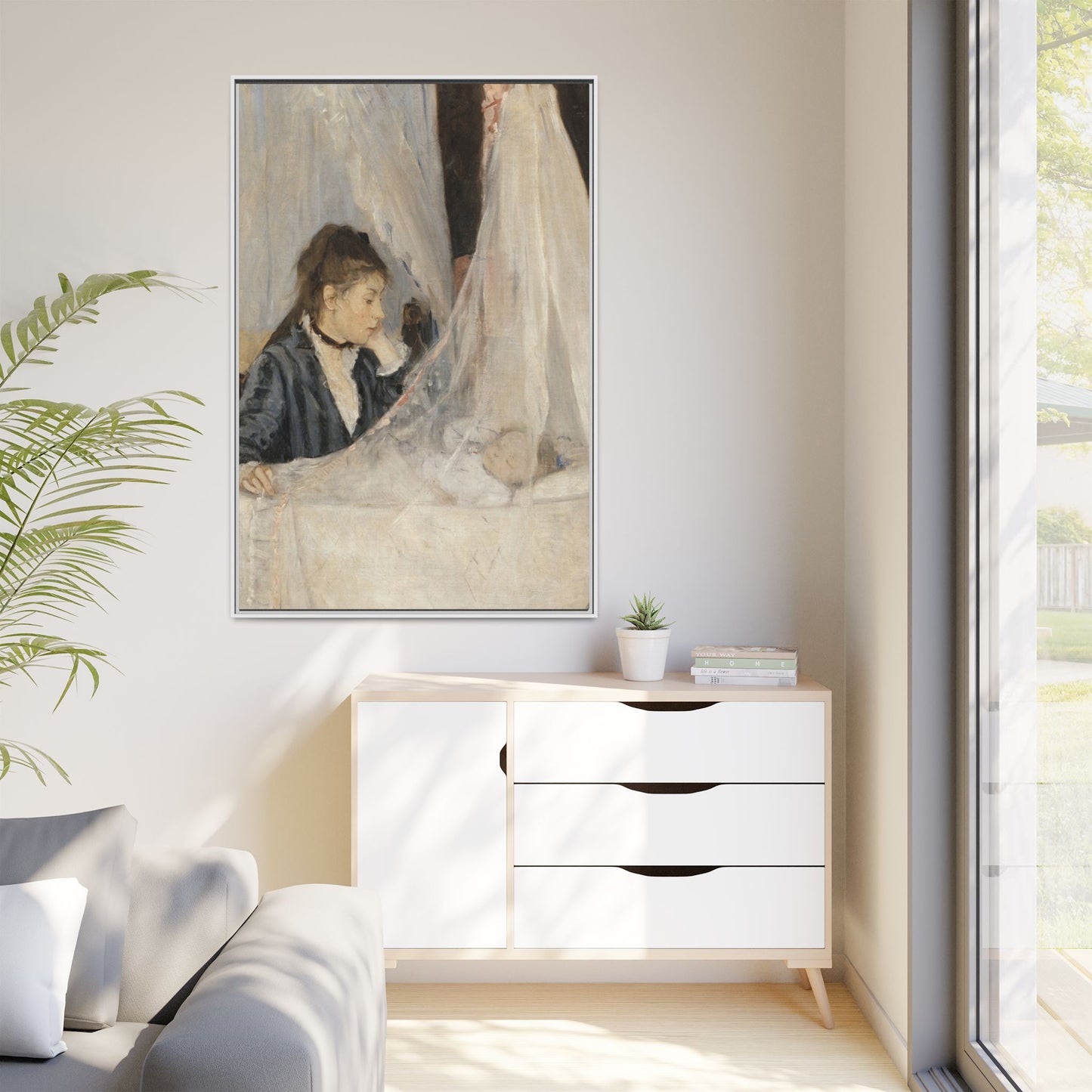 Morisot, Berthe - The Cradle (1872) - Matte Canvas, Framed