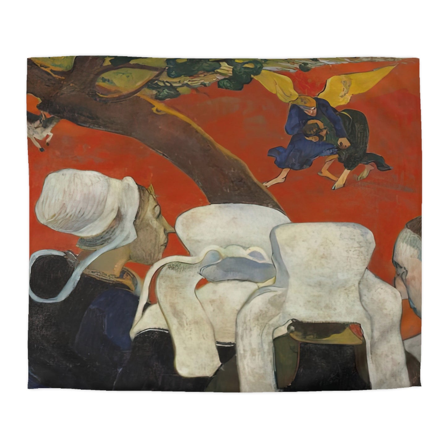 Gauguin, Paul - Vision of the Sermon (Jacob Wrestling with the Angel) (1888) - Microfiber Duvet Cover