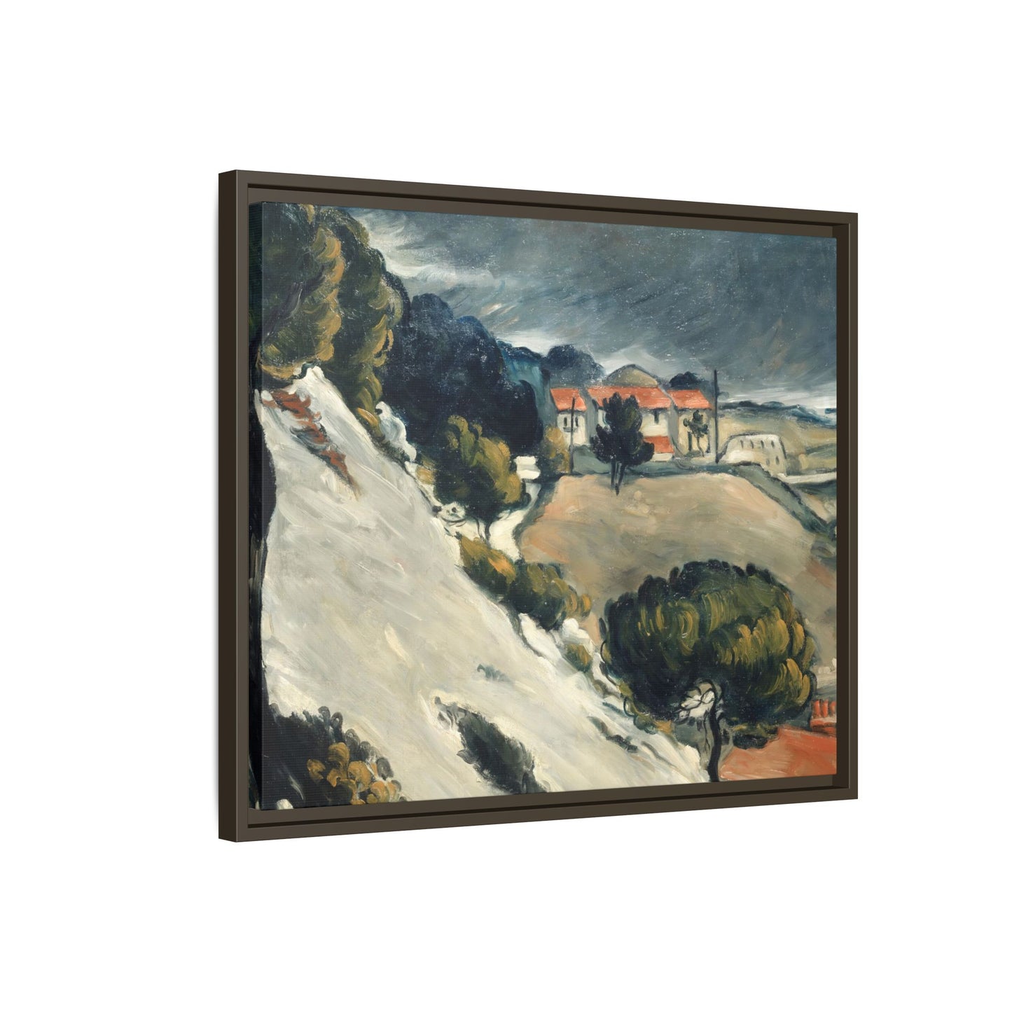 Cézanne, Paul - L’Estaque, Melting Snow (1870) - Matte Canvas, Framed