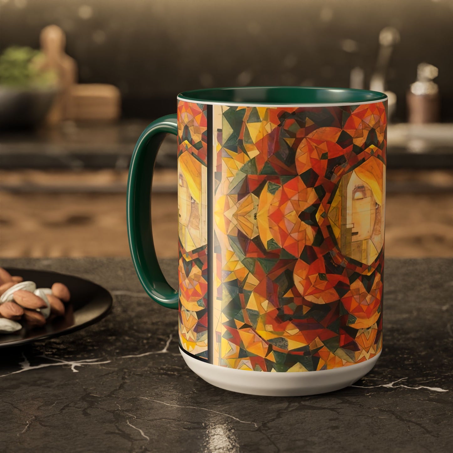 Filiger, Charles - Woman’s Head with Closed Eyes (1893) - Colorful Accent Mugs