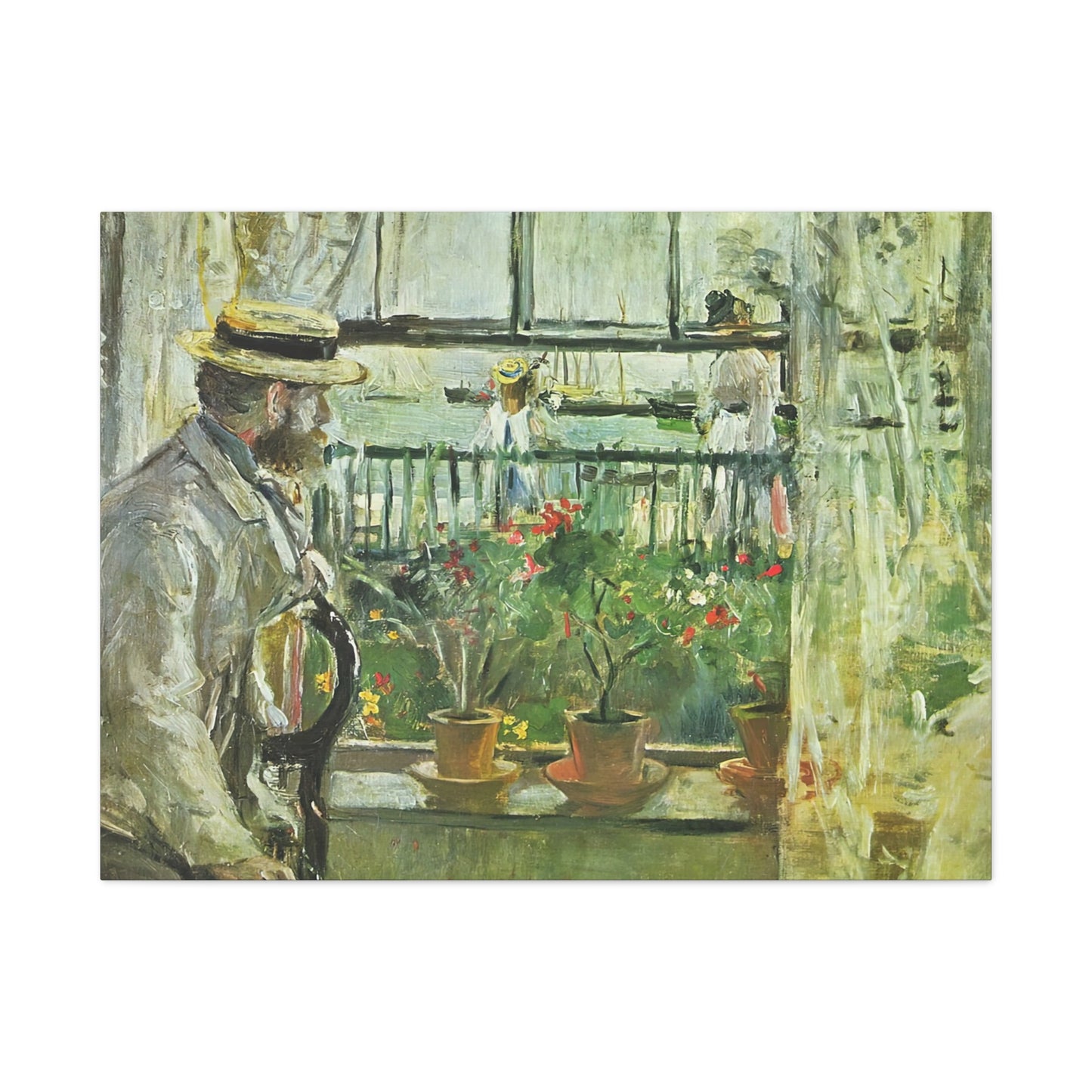 Morisot, Berthe - Eugene Manet on the Isle of Wight (1875) - Canvas Block, unframed