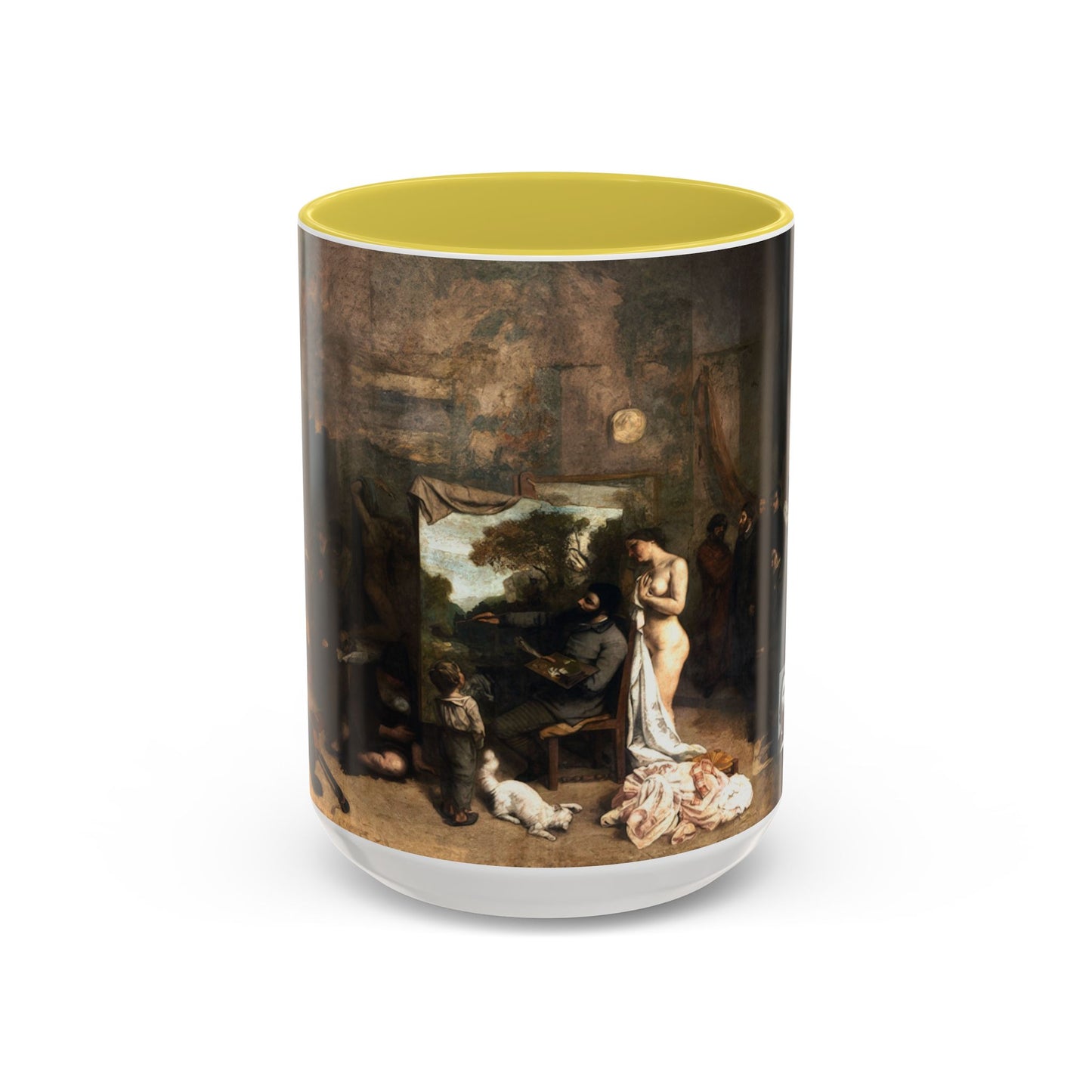 Courbet, Gustave - The Painter’s Studio (1855) - Colorful Accent Mugs