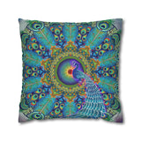 Melek Taus Mandala - Faux Suede Square Pillowcase