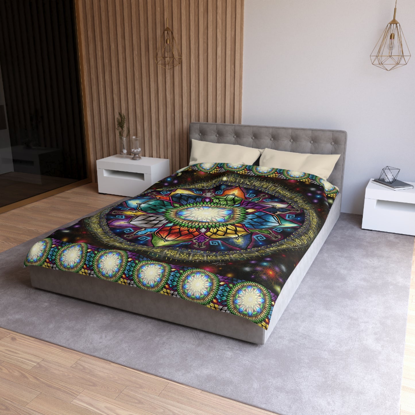 Mystic Jewel Mandala - Microfiber Duvet Cover