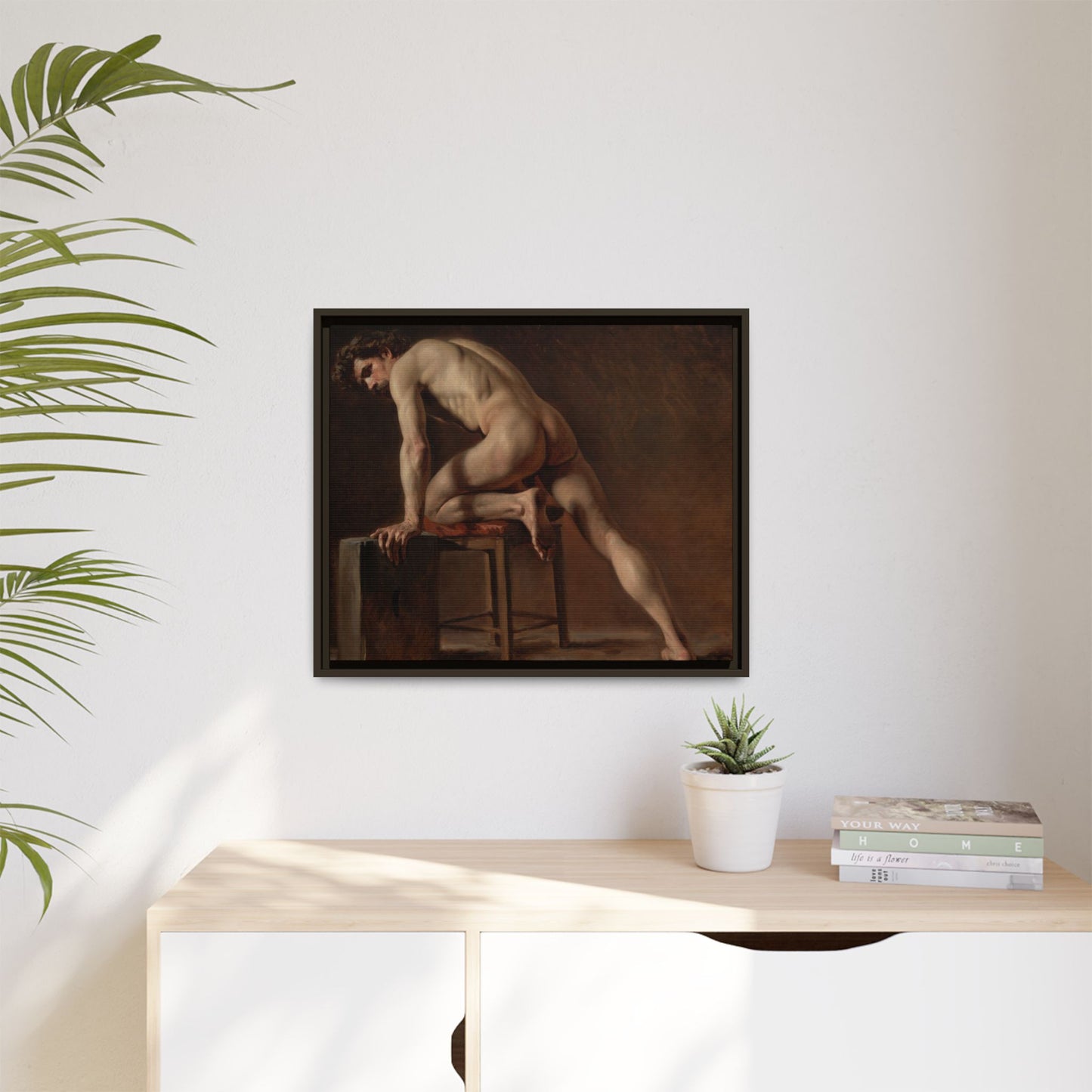 Courbet, Gustave - Study of a Nude Man (1840) - Matte Canvas, Framed