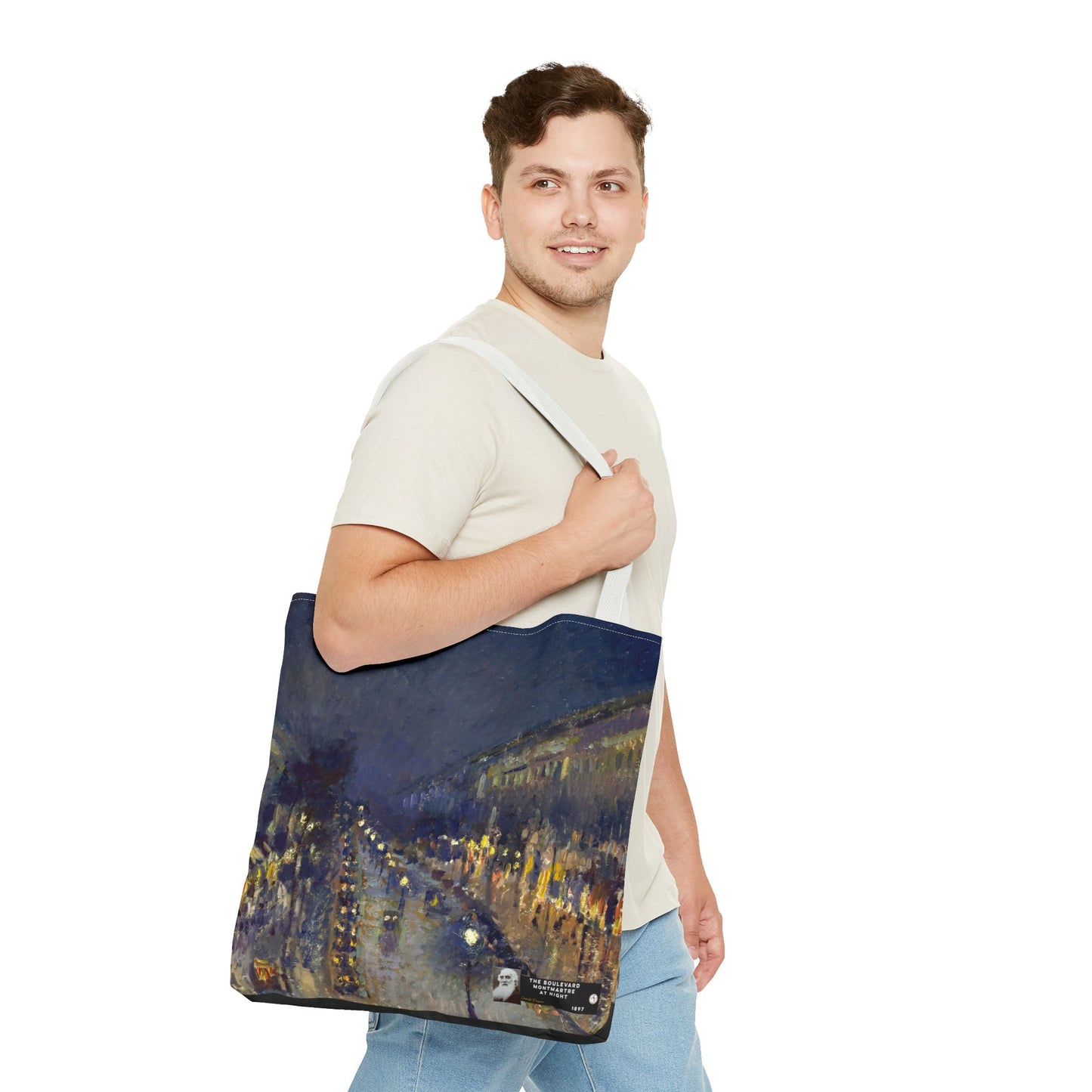Pissarro, Camille - The Boulevard Montmartre At Night (1897) - Tote Bag