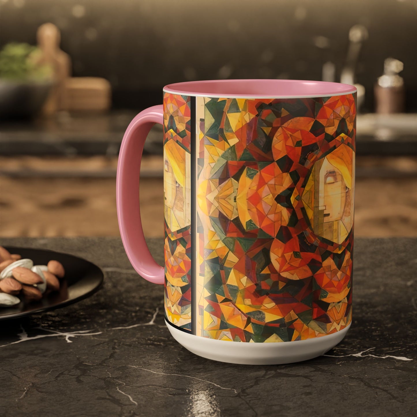 Filiger, Charles - Woman’s Head with Closed Eyes (1893) - Colorful Accent Mugs