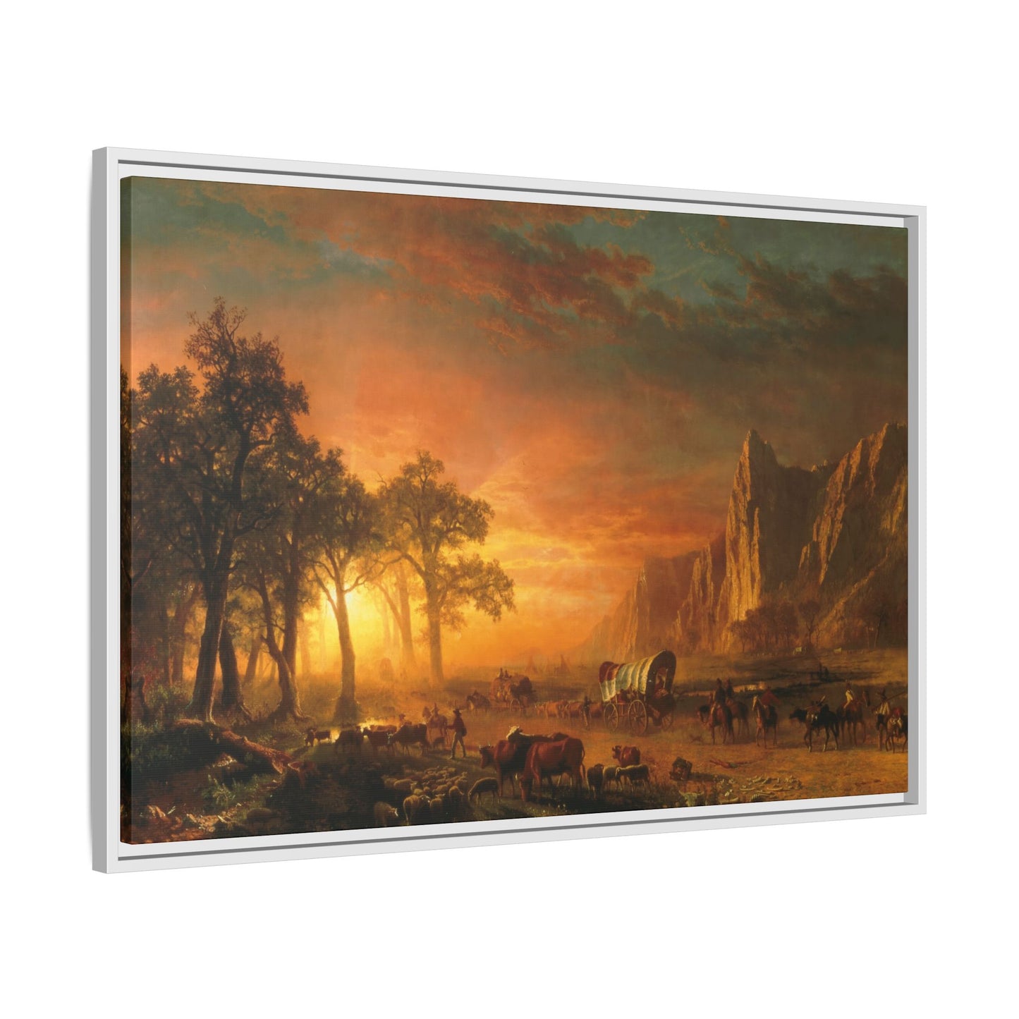 Bierstadt, Albert - Emigrants Crossing the Plains (1867) - Matte Canvas, Framed