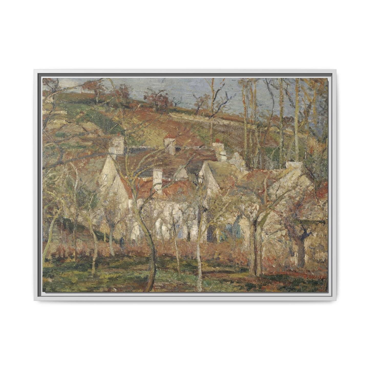 Pissarro, Camille - Red Roofs, Corner of a Village in Winter (1877) - Matte Canvas, Framed