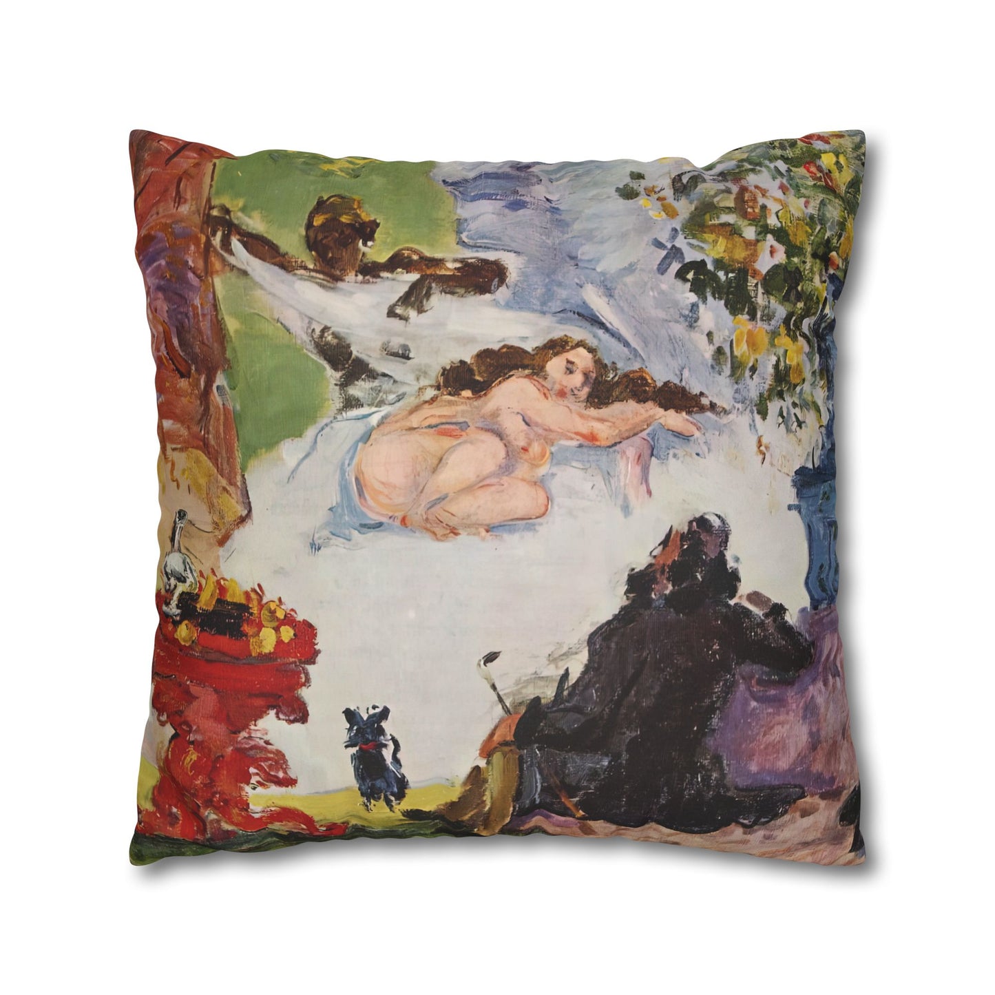 Cézanne, Paul - A Modern Olympia (1874) - Suede Square Pillowcase