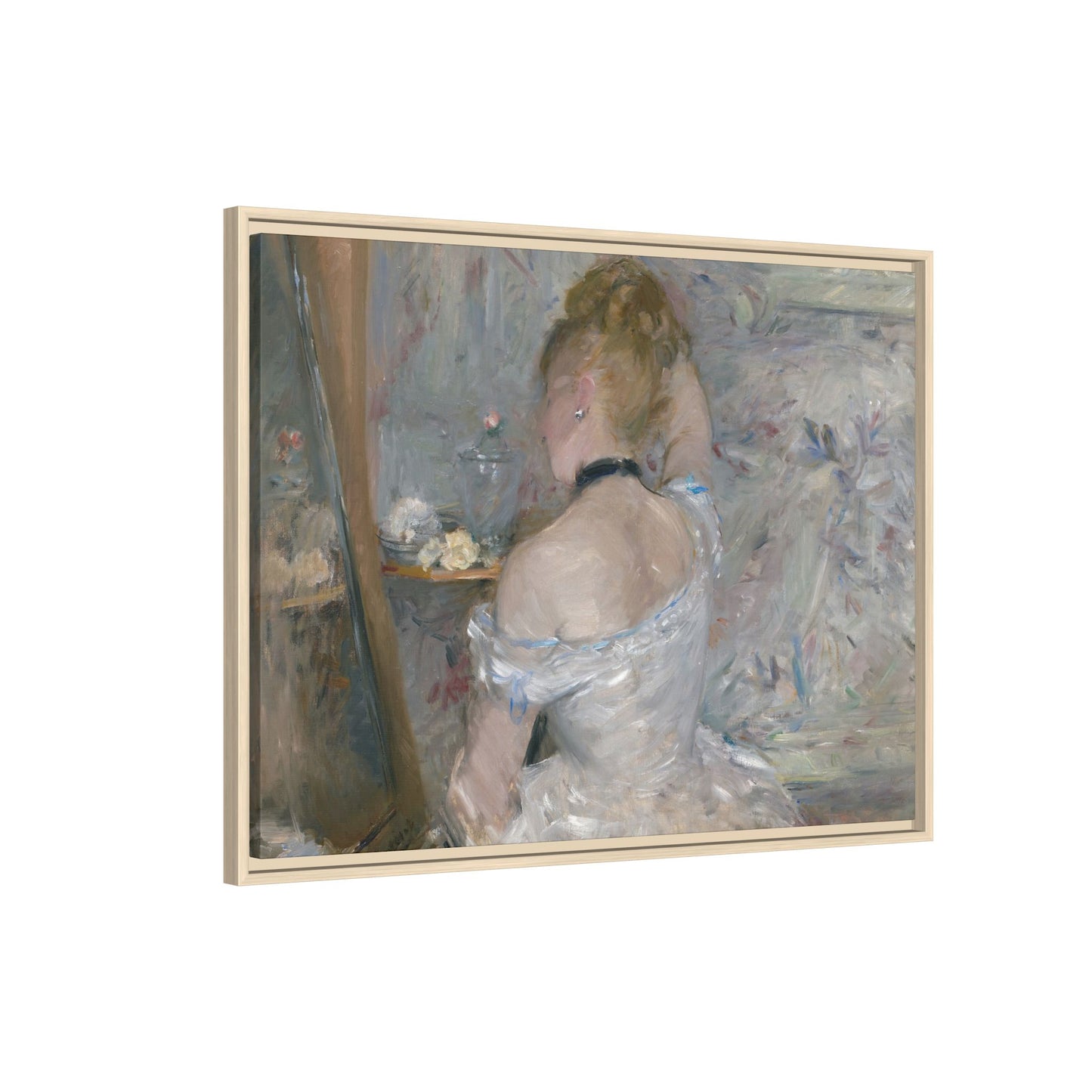 Morisot, Berthe - Woman at Her Toilette (1880) - Matte Canvas, Framed