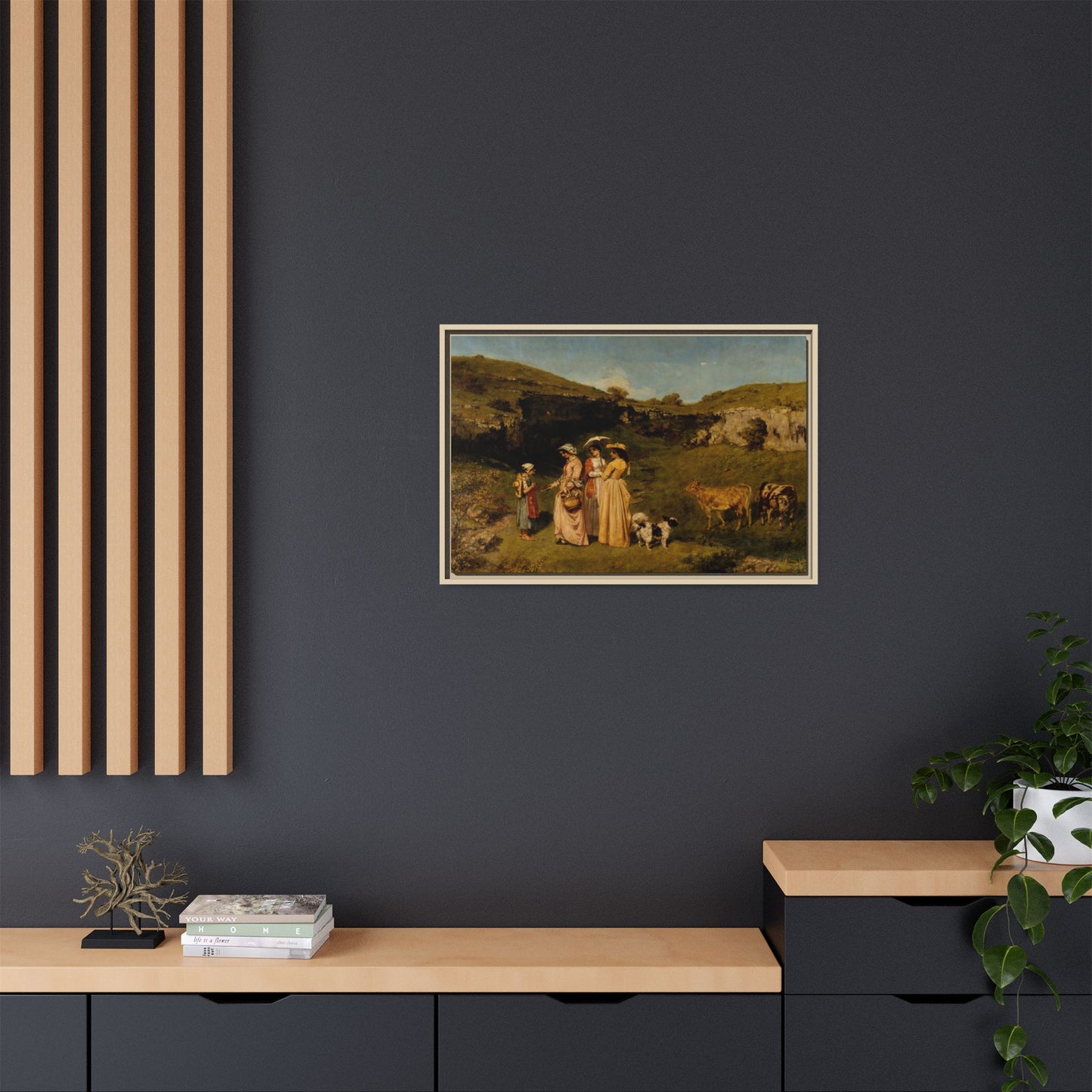 Courbet, Gustave - Young Ladies of the Village (1851) - Matte Canvas, Framed