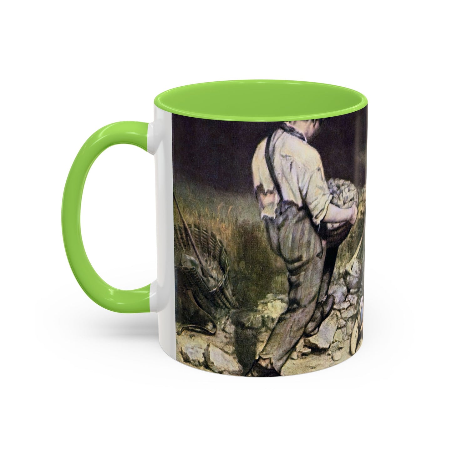 Courbet, Gustave - The Stone Breakers (1850) - Colorful Accent Mugs
