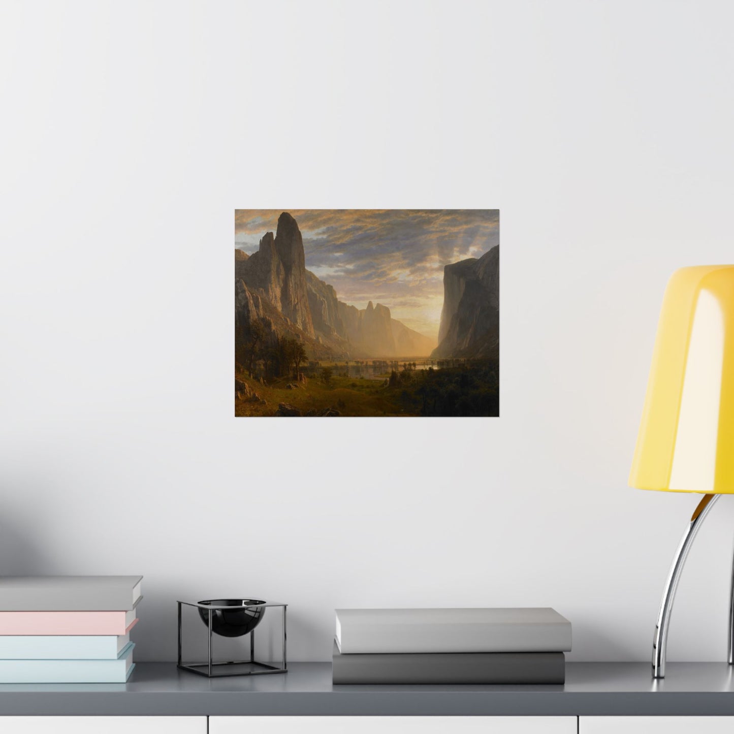 Bierstadt, Albert - Looking Down Yosemite Valley (1865) - Satin Posters