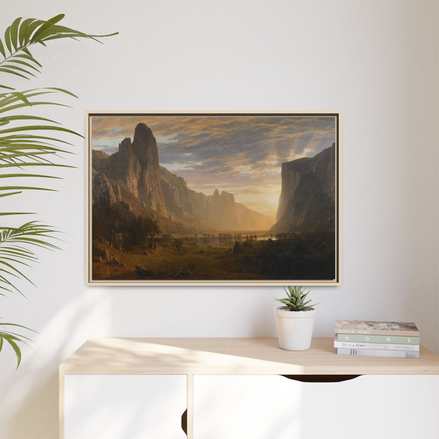 Bierstadt, Albert - Looking Down Yosemite Valley (1865) - Matte Canvas, Framed