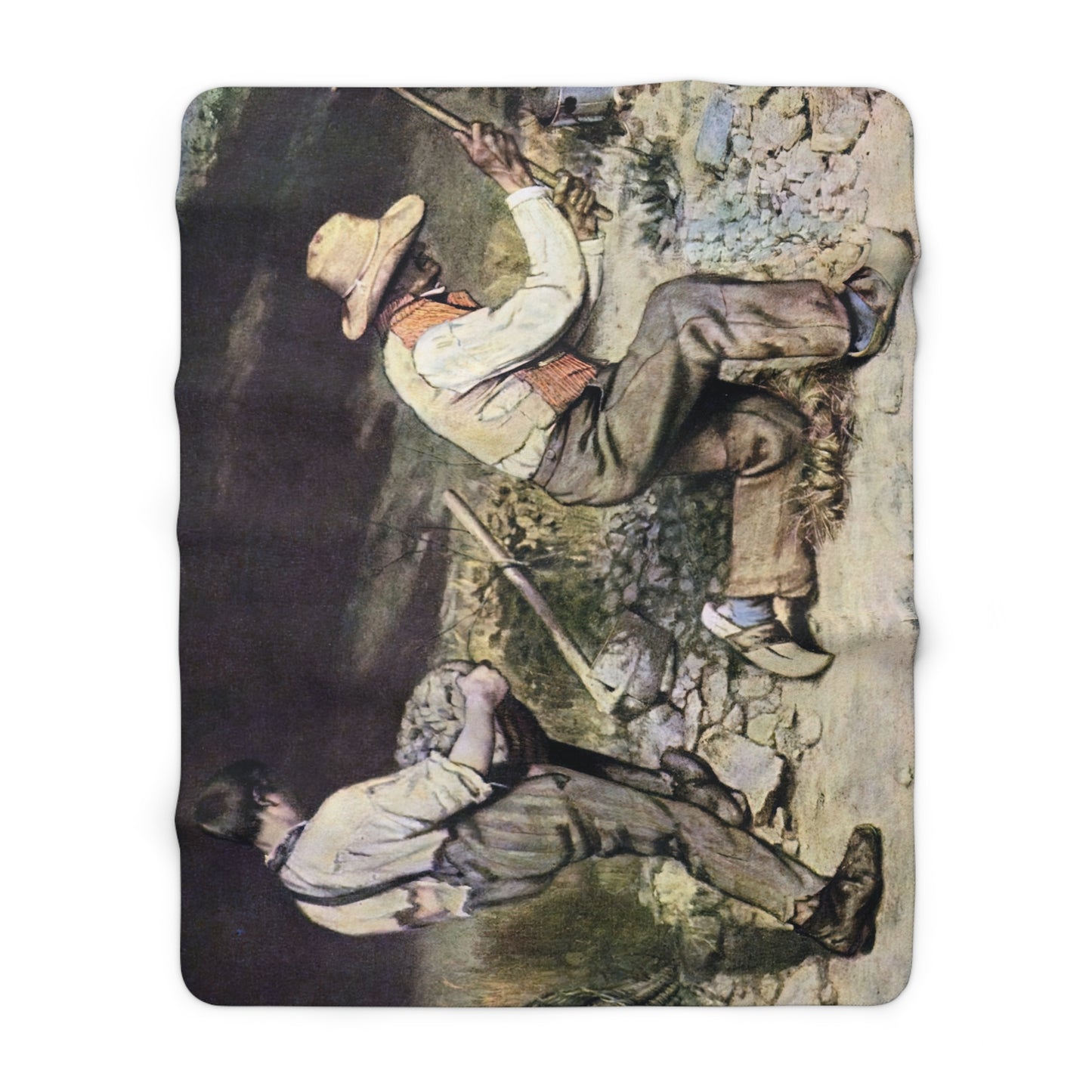 Courbet, Gustave - The Stone Breakers (1850) - Sherpa Fleece Blanket