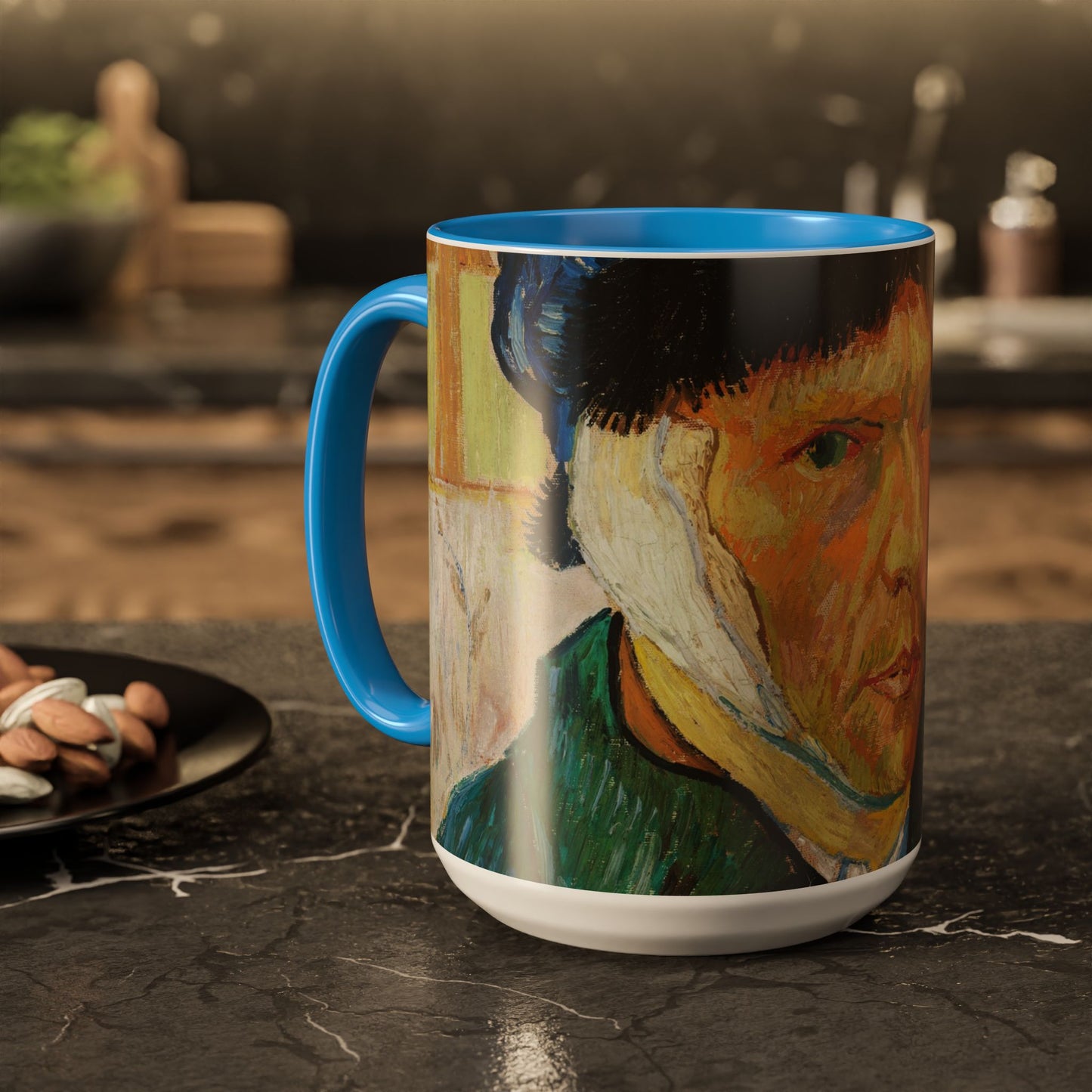 Van Gogh, Vincent - Self Portrait with Bandaged Ear (1889) - Colorful Accent Mugs