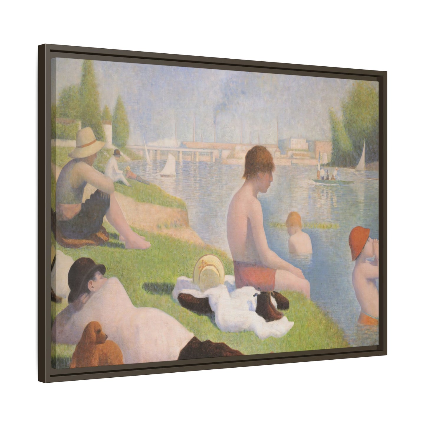 Seurat, Georges - Bathers at Asnières (1884) - Matte Canvas, Framed
