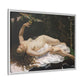 Courbet, Gustave - Woman with a Parrot (1866) - Matte Canvas, Framed