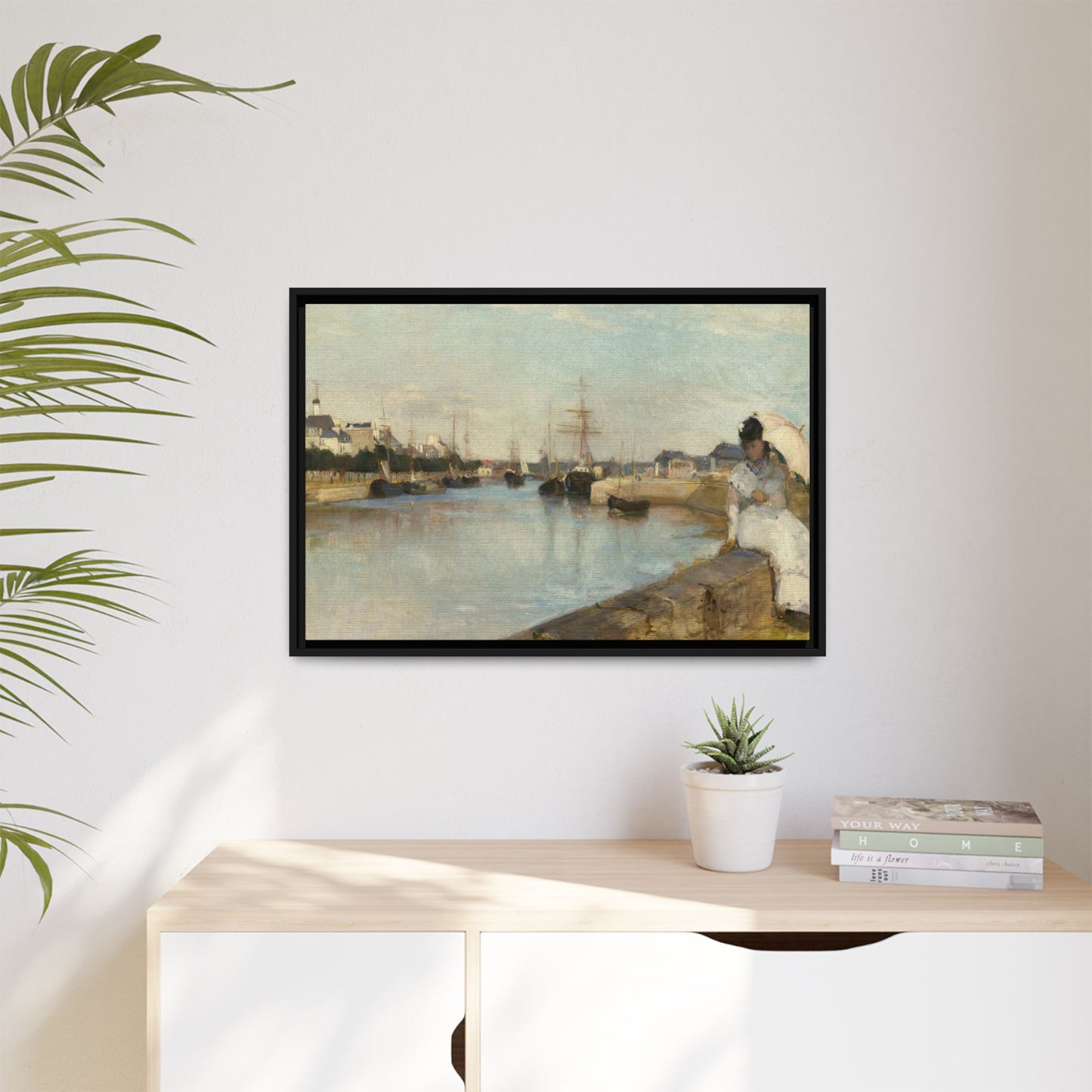 Morisot, Berthe - The Harbor at Lorient (1869) - Matte Canvas, Framed
