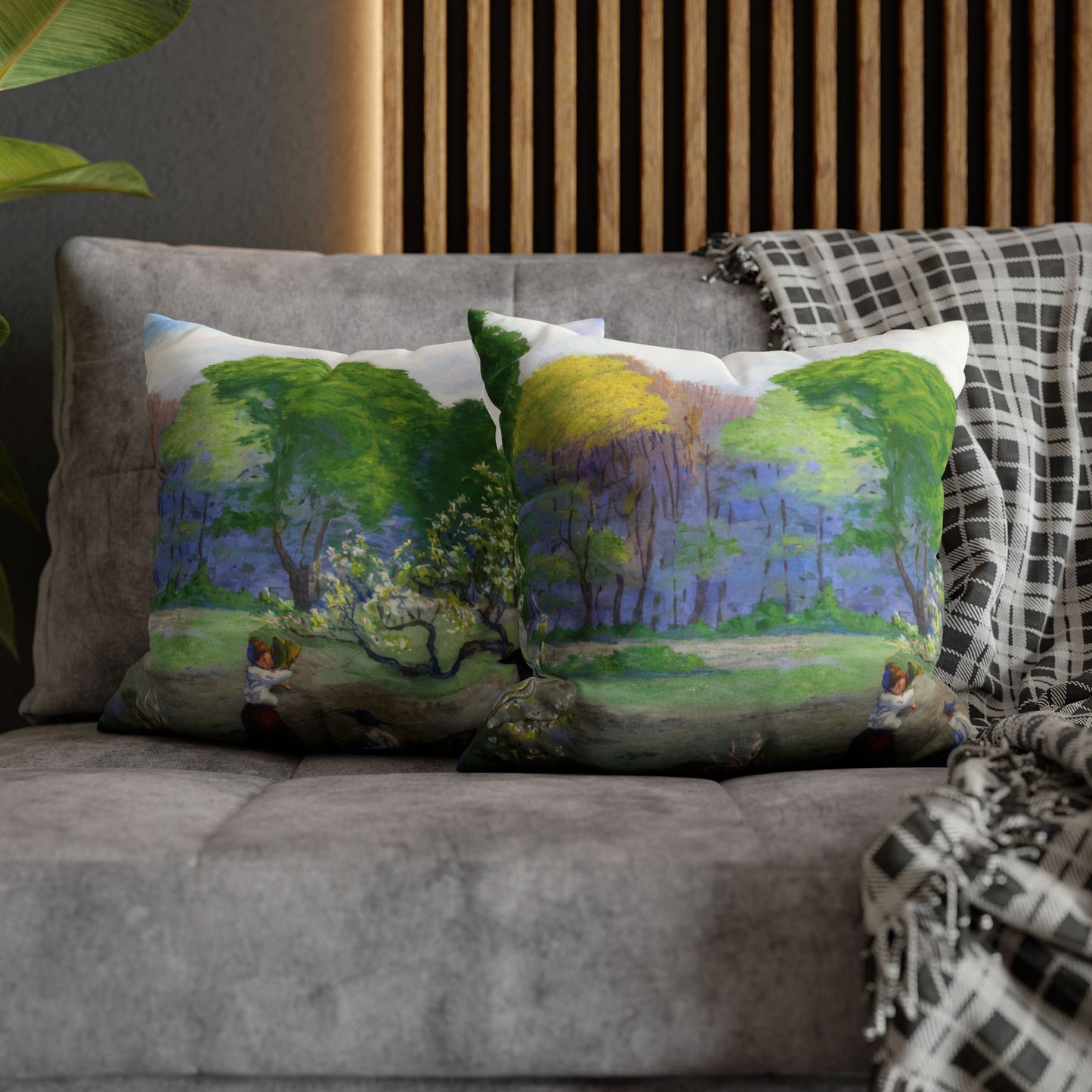 Ranson, Paul - Picking Flowers (1890) - Suede Square Pillowcase