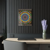 Emerald Arrows Mandala - Acrylic Block