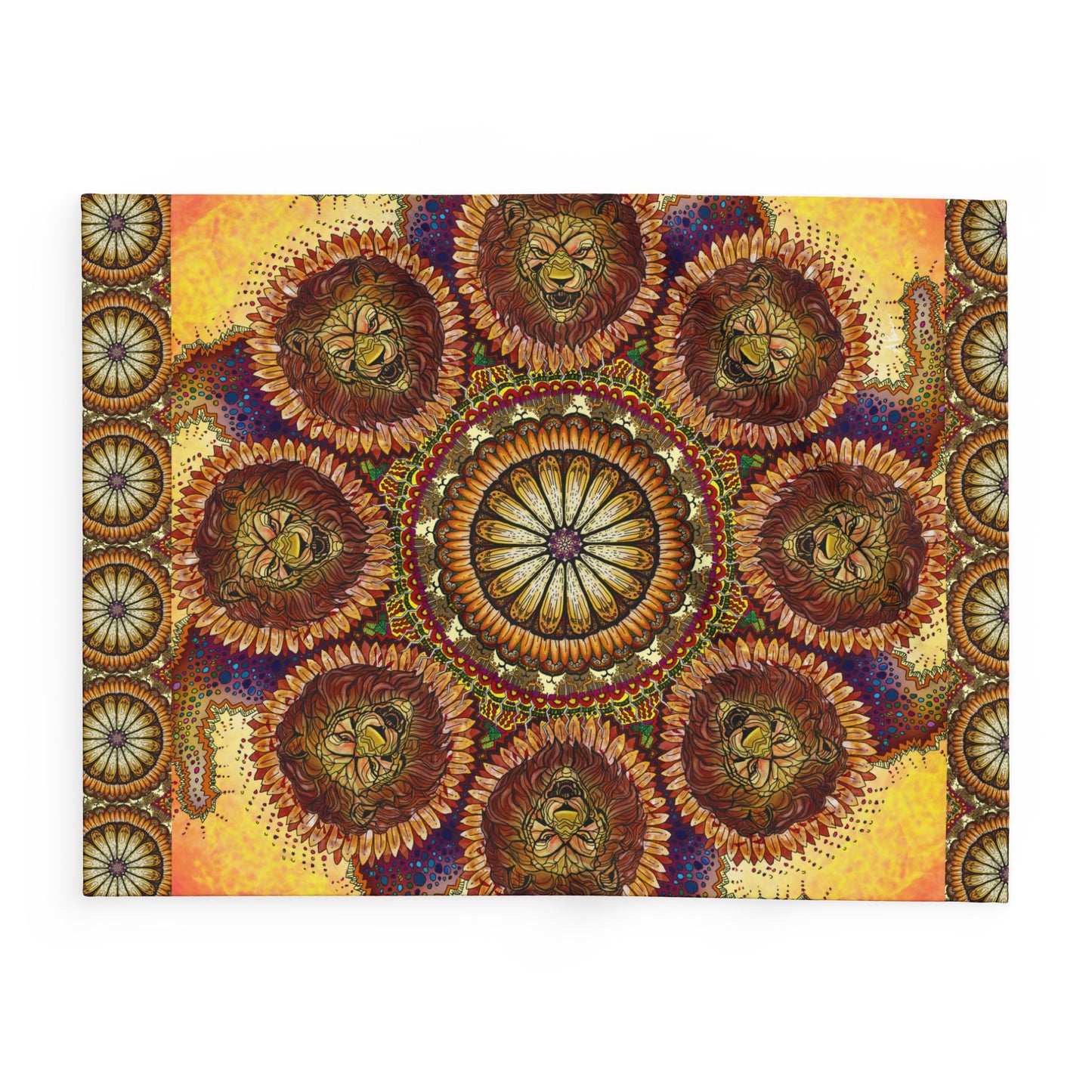 Lion Summer Mandala - Arctic Fleece Blanket