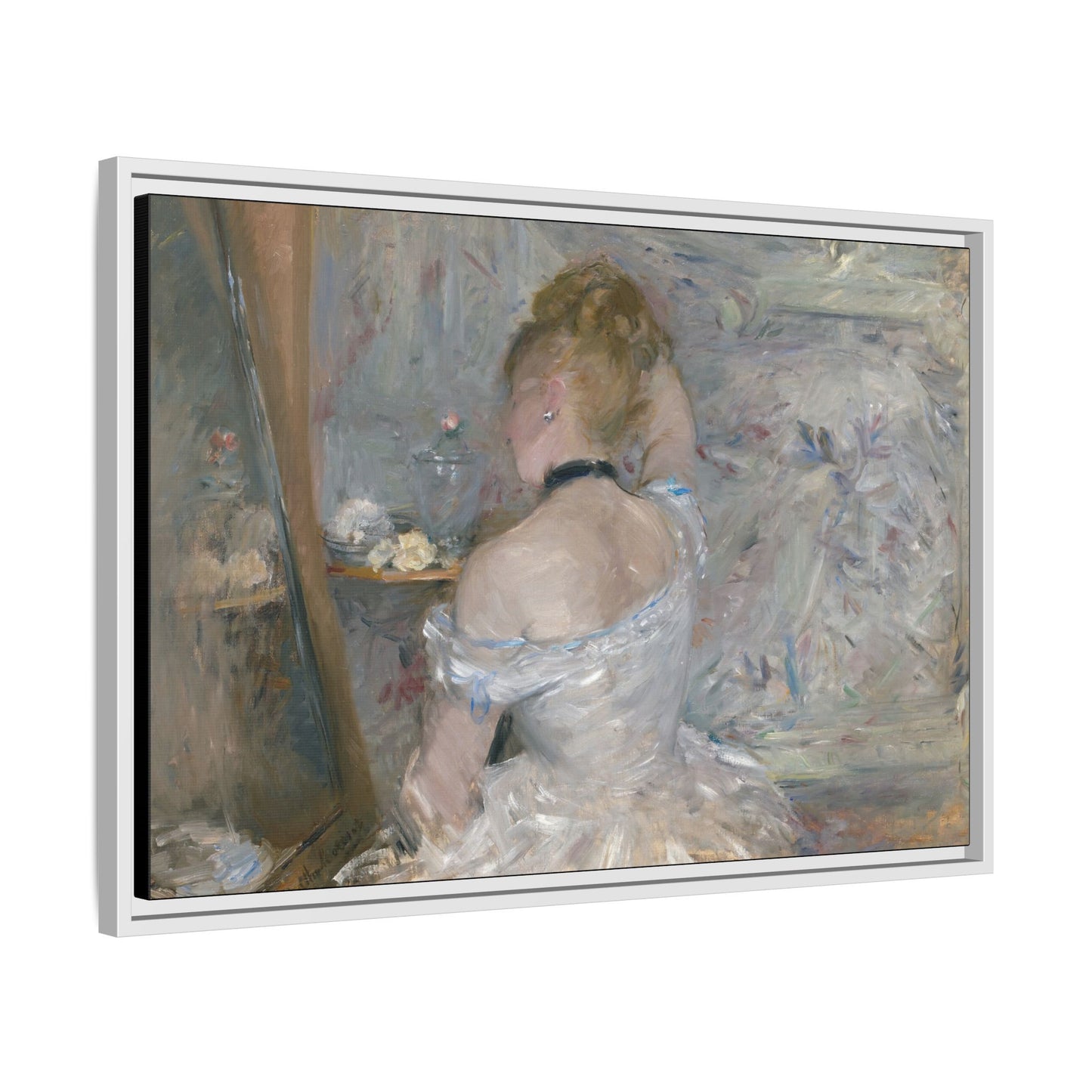 Morisot, Berthe - Woman at Her Toilette (1880) - Matte Canvas, Framed